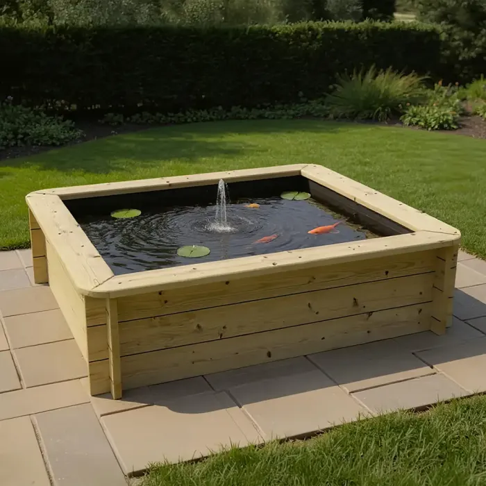 Wooden Pond 1.5m x 1.5m – 429mm Height – 27mm Thick Wall