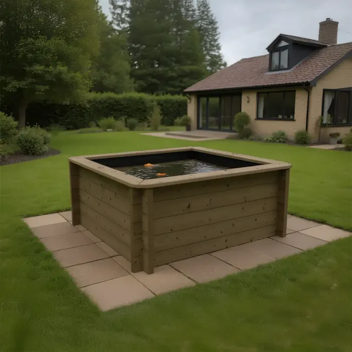 Wooden Pond 1.5m x 1.5m – 697mm Height – 44mm Thick Wall