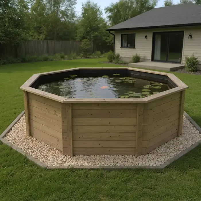 Octagonal Wooden Pond - 10ft - 1099mm Height – 27mm Thick Wall