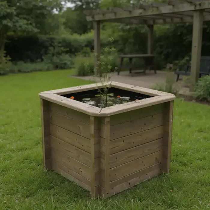 Wooden Pond 1m x 1m – 831mm Height – 44mm Thick Wall