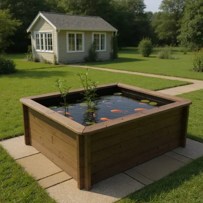 Wooden Pond 2m x 1.5m – 697mm Height – 44mm Thick Wall