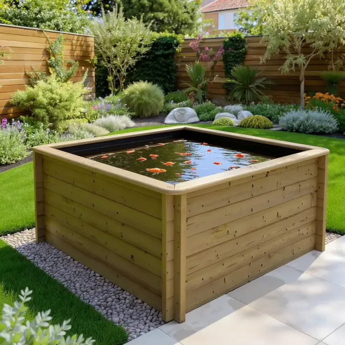 Wooden Pond 2m x 2m – 965mm Height – 44mm Thick Wall
