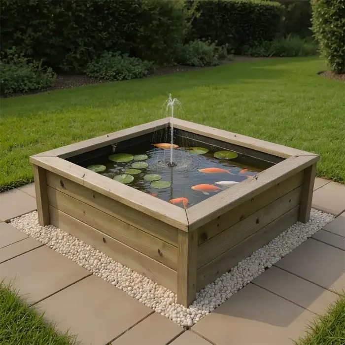 Wooden Pond 1m x 1m – 429mm Height – 27mm Thick Wall