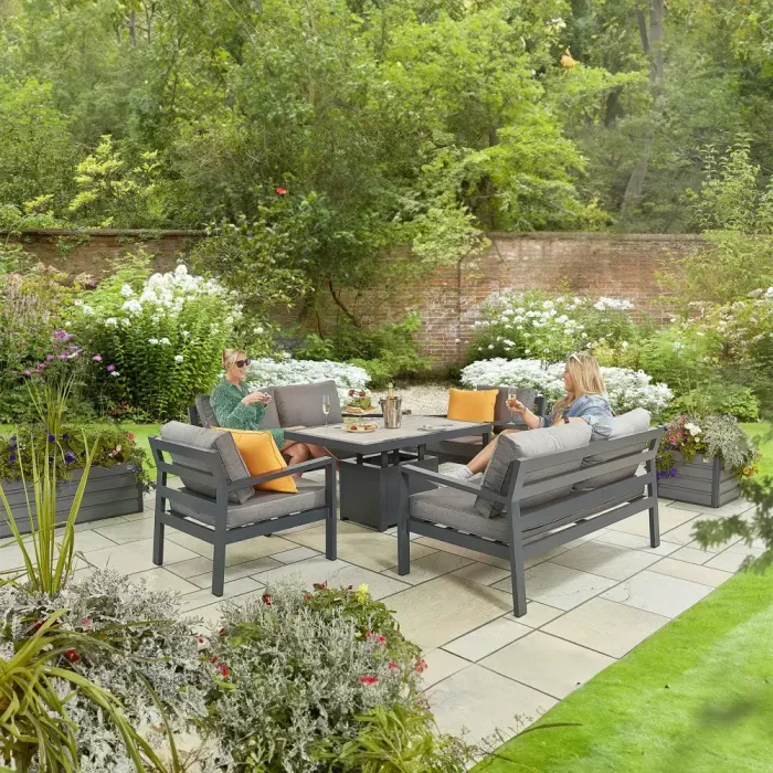 Tutbury Rectangular Dual Height Table with 2 Sofas and 2 Chairs