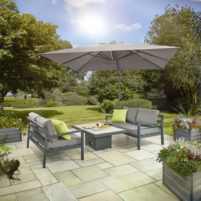 Tutbury Rectangular Dual Height  Table with 2 Sofas