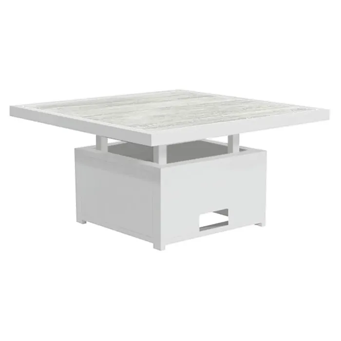 White Tutbury Square Dual Height Table
