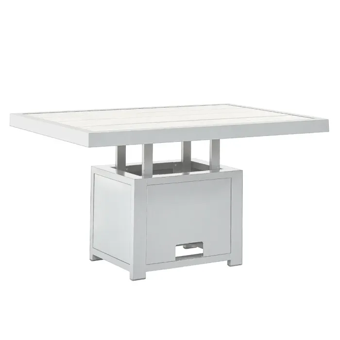 White Tutbury Rectangular Dual Height Table