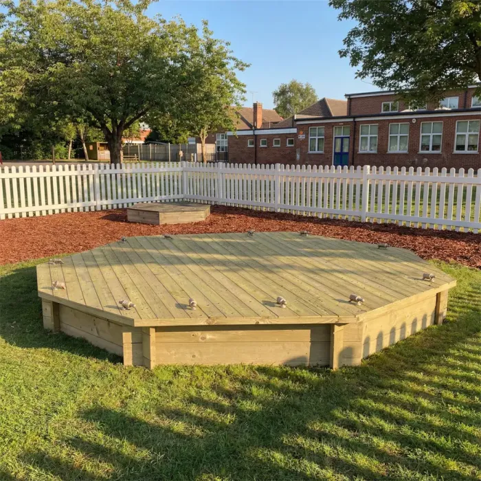 Wooden Sandpit - 10ft Octagonal – 295mm Height – 27mm Thick Wall - Inc Heavy Duty Lid