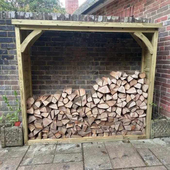 1.8m Narrow Wooden Log Store