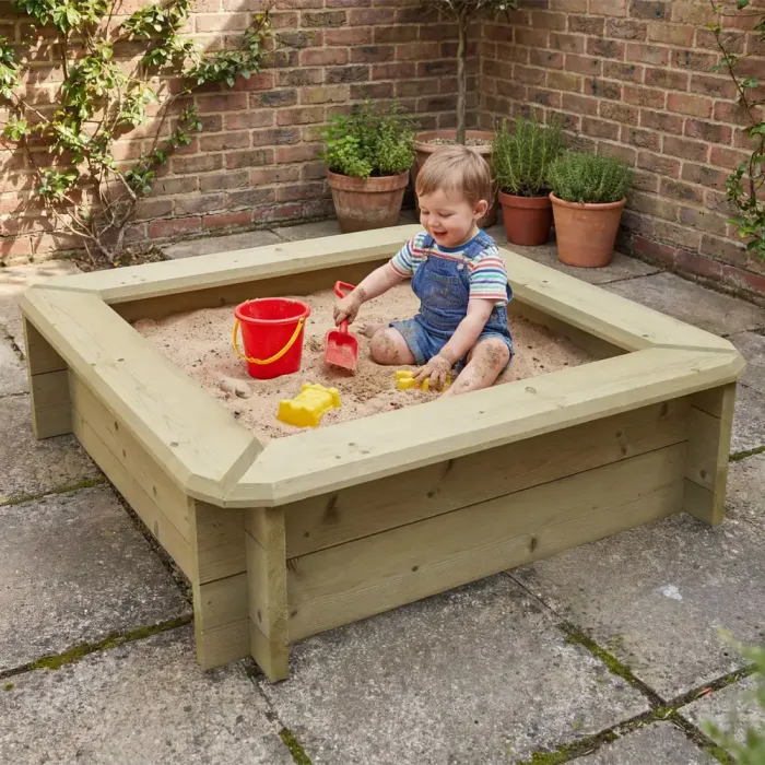 Wooden Sandpit - 1m x 1m – 295mm Height – 27mm Thick Wall