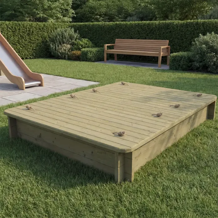 Wooden Sandpit - 2m x 1.5m – 295mm Height – 27mm Thick Wall - Inc Heavy Duty Lid