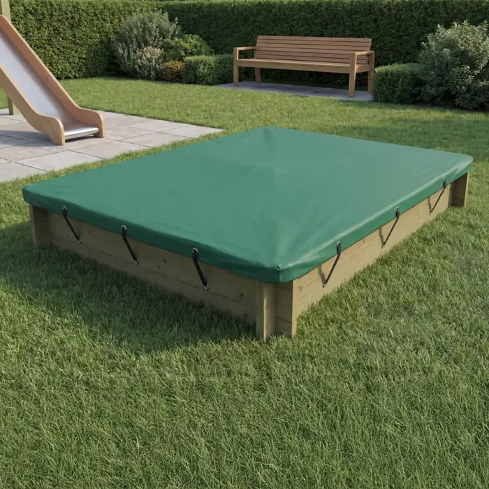 Wooden Sandpit - 2m x 1.5m – 295mm Height – 27mm Thick Wall - Inc Tarpaulin Cover