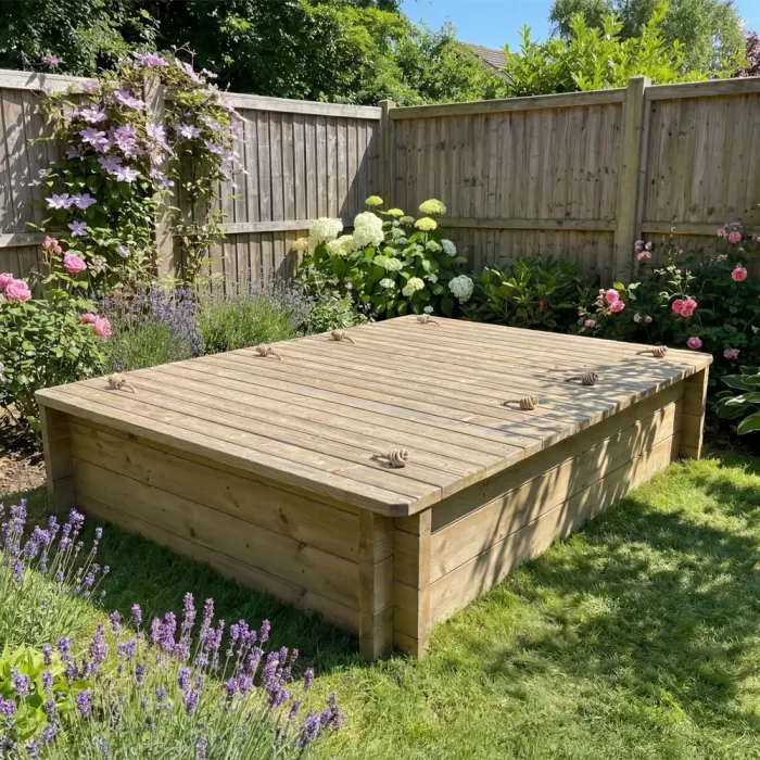 Wooden Sandpit - 2m x 1.5m – 429mm Height – 44mm Thick Wall - Inc Heavy Duty Lid