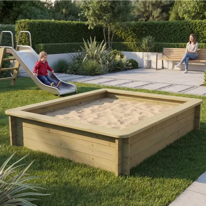 Wooden Sandpit - 2m x 1.5m – 429mm Height – 27mm Thick Wall