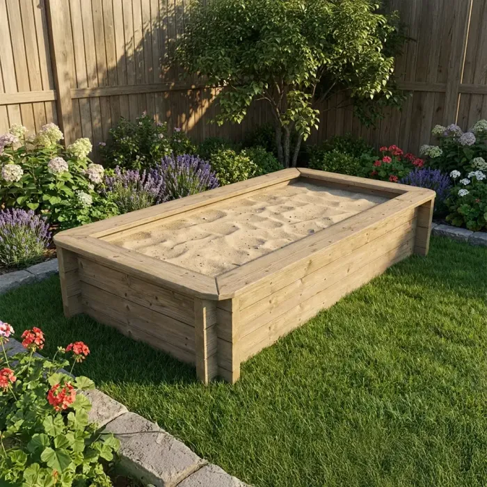 Wooden Sandpit - 2m x 1m – 429mm Height – 44mm Thick Wall