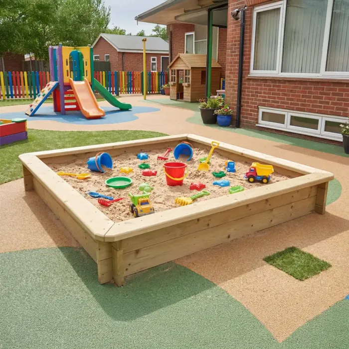 Wooden Sandpit - 2m x 2m – 295mm Height – 27mm Thick Wall