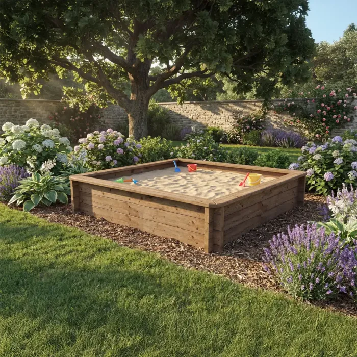 Wooden Sandpit - 2m x 2m – 429mm Height – 44mm Thick Wall