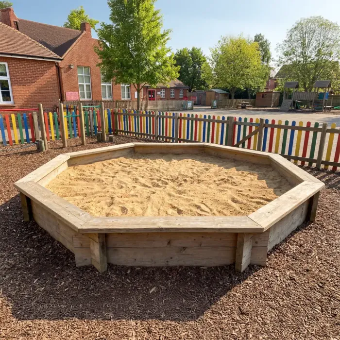 Wooden Sandpit - 8ft Octagonal – 295mm Height – 44mm Thick Wall