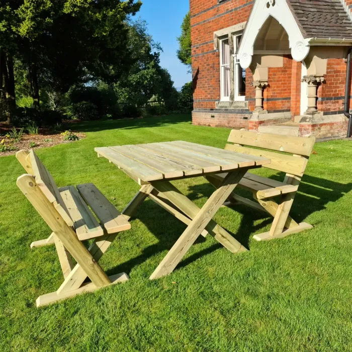 Ashcombe 4 Seater Table Set with 2 of 2 Seater Benches
