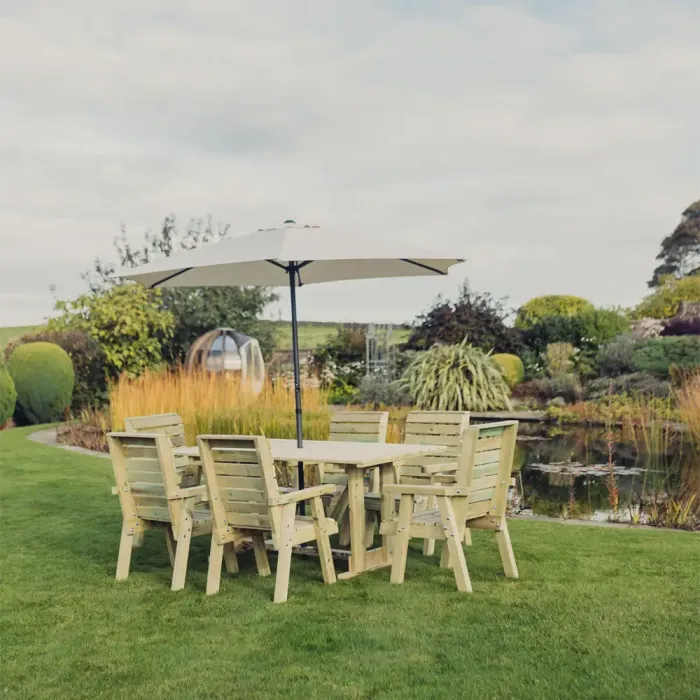 Clover 6 Seater Table Set with 6 Chairs