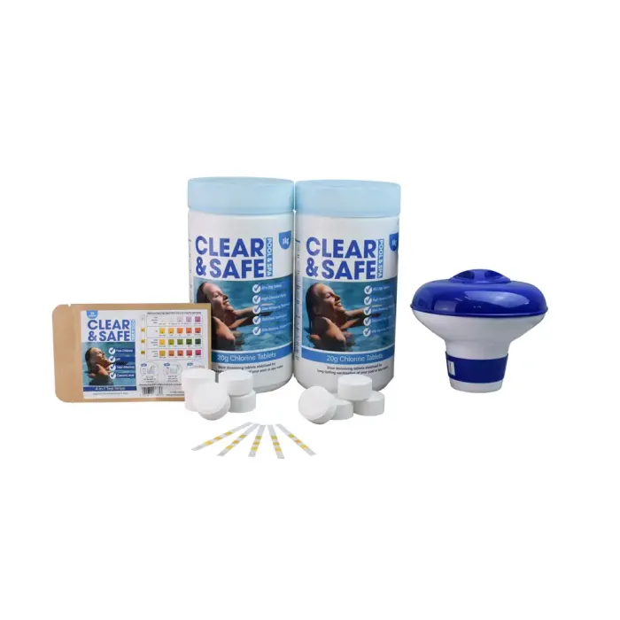 Clear and Safe Chlorine Tablets Pool Kit