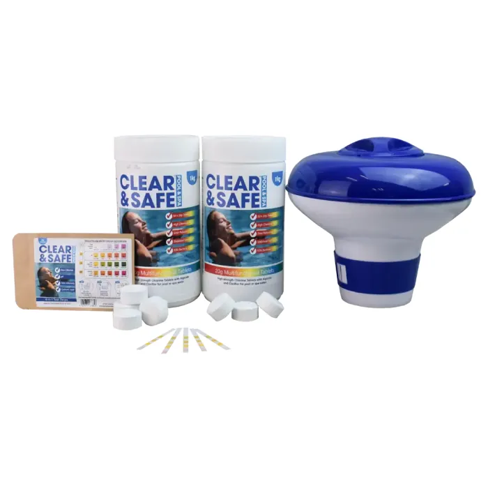 Clear & Safe 2kg of 20g Multi-Functional Chlorine Tablets Pool Kit