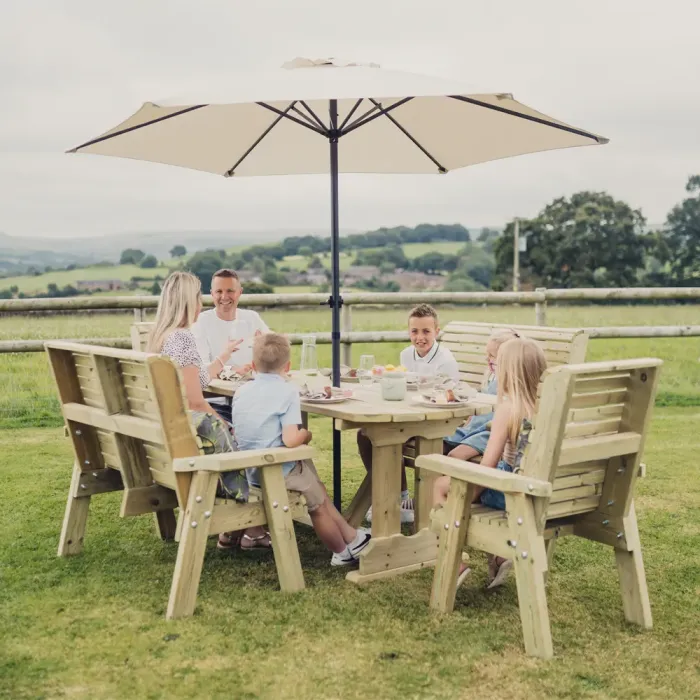 Ergo 6 Seater Table Set with 2 Chairs and 2 Benches