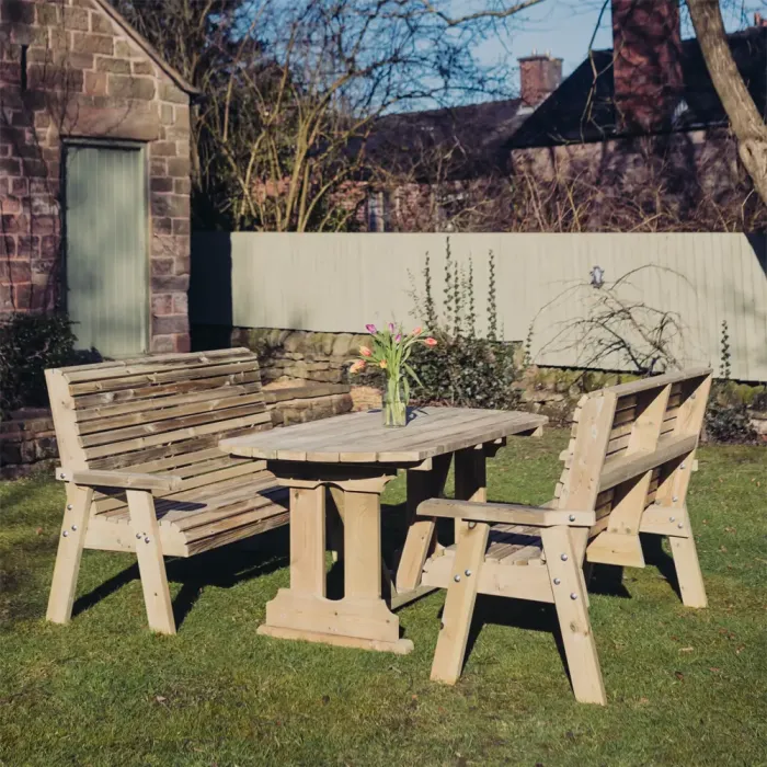 Ergo 6 Seater Table Set with 2 x 3 Seater Benches