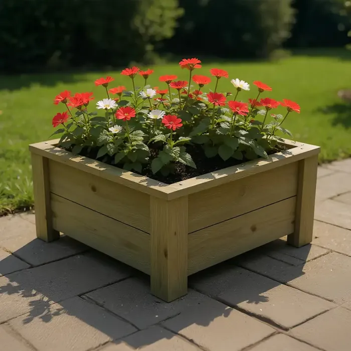 600mm Organic Wooden Garden Planter