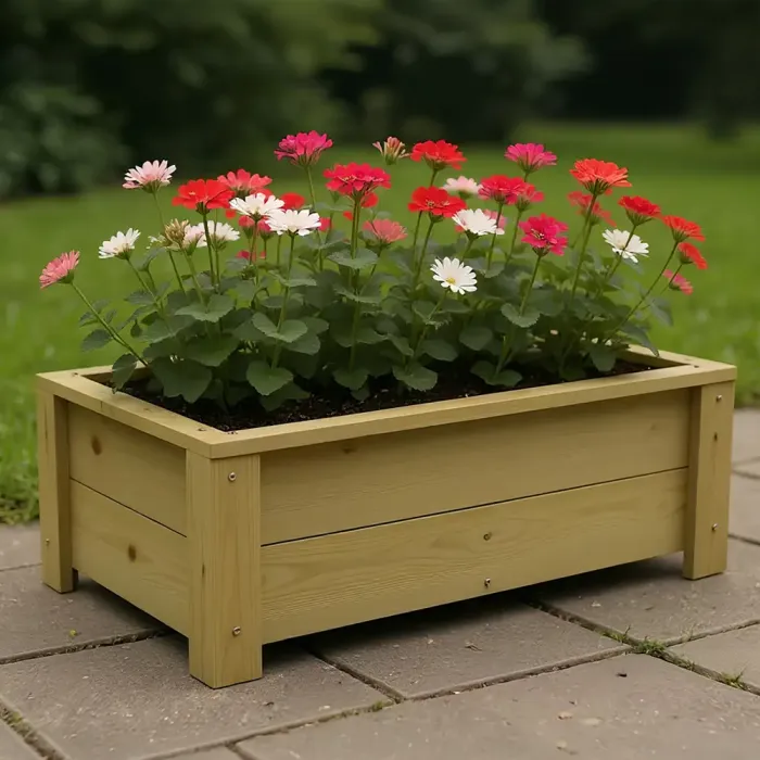 900mm Organic Wooden Garden Planter