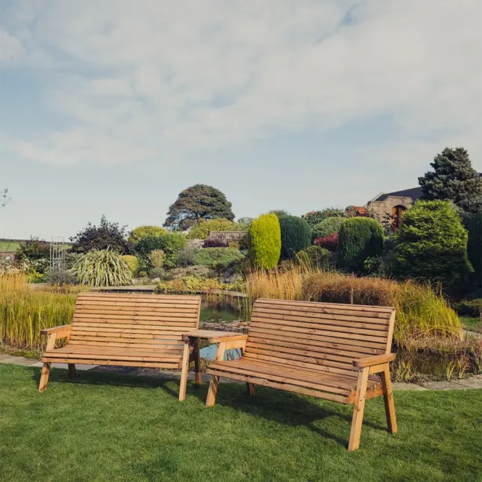 Valley 6 Seater Angled Benches and Tray