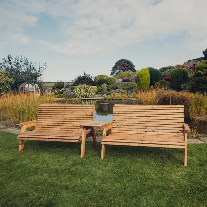 Valley Straight Seat Set - 2 of 3 Seater Benches and Tray