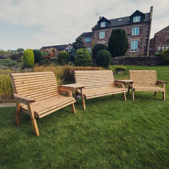 Valley Angled Seat Set - 1 of 3 Seater & 2 of 2 Seater Benches and Tray