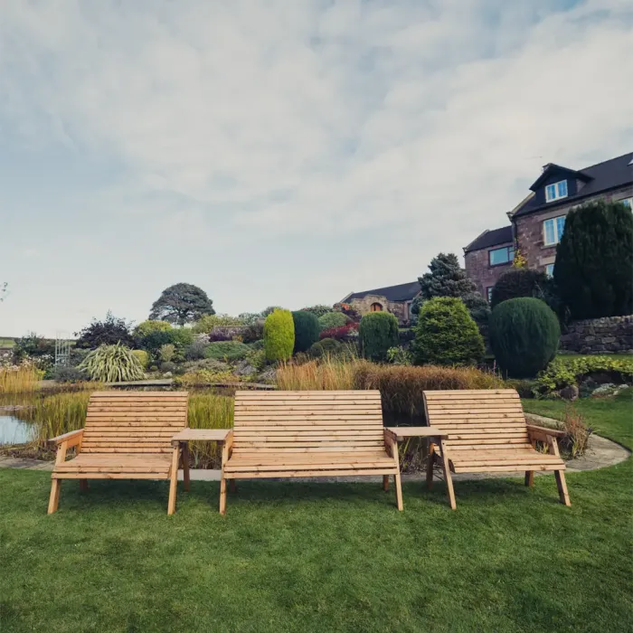 Valley Straight Seat Set - 1 of 3 Seater & 2 of 2 Seater Benches and Tray