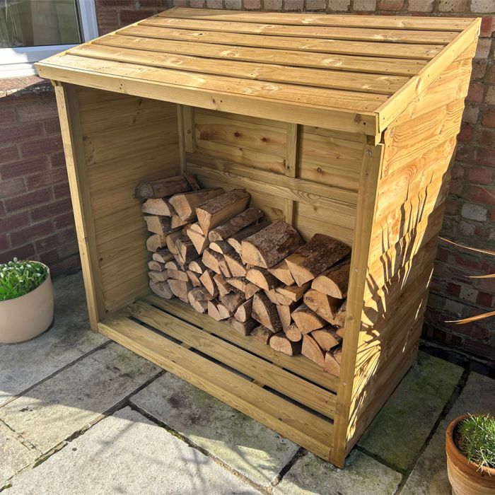 Enclosed Wooden Log Store