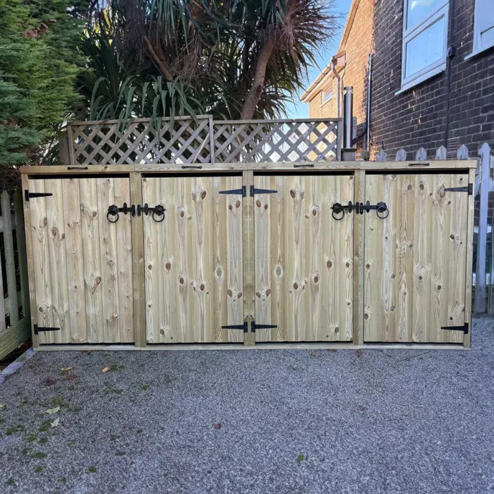 Quadruple Wheelie Bin Store