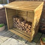Enclosed Wooden Log Store