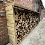 Enclosed Narrow Wooden Log Store
