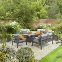 Tutbury Rectangular Dual Height Table with 2 Sofas and 2 Chairs