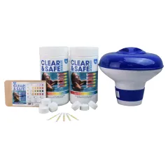 Clear & Safe 2kg of 20g Multi-Functional Chlorine Tablets Pool Kit