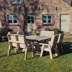 Ergo 8 Seater Square Table Set with 4 x 2 Seater Benches
