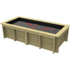 Wooden Koi Pond – 4m x 2m Rectangle – 1099mm Height – 44mm Thick Wall