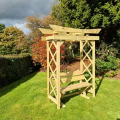 Decorative Tokyo Garden Arch with Ashcombe Bench