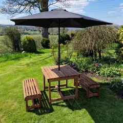 Valley Contemporary Table and Backless Bench Set