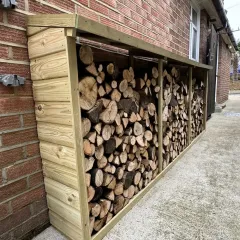 Enclosed Narrow Wooden Log Store
