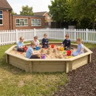 Wooden Sandpit - 10ft Octagonal – 429mm Height – 27mm Thick Wall