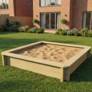 Wooden Sandpit - 1.5m x 1.5m – 295mm Height – 44mm Thick Wall