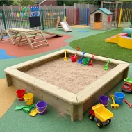 Wooden Sandpit - 1.5m x 1.5m – 295mm Height – 27mm Thick Wall