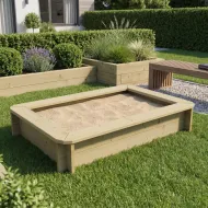 Wooden Sandpit - 1.5m x 1m – 295mm Height – 27mm Thick Wall