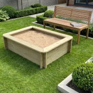 Wooden Sandpit - 1.5m x 1m – 429mm Height – 27mm Thick Wall